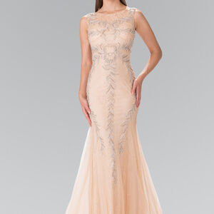 Beaded Lace Mermaid Skirt Prom Dress GL2289